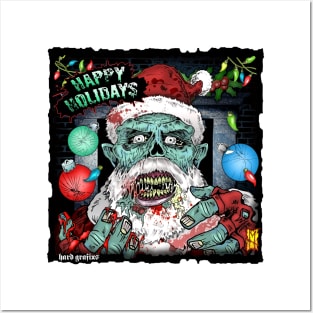 Santa Zombie wants Brains by Grafixs© / Miguel Heredia Posters and Art